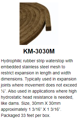 Rubber Waterstop - Ideal for High Movement Joints